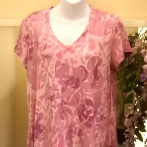 H by Halston Floral Printed Tunic T-sh…